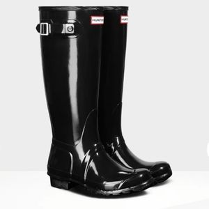 Hunter boots - glossy black